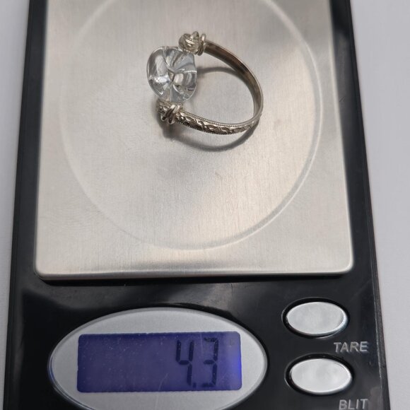 Size 6.5 Sterling Silver Handmade Glass Scrolled Band Ring A2780 - Picture 8 of 8
